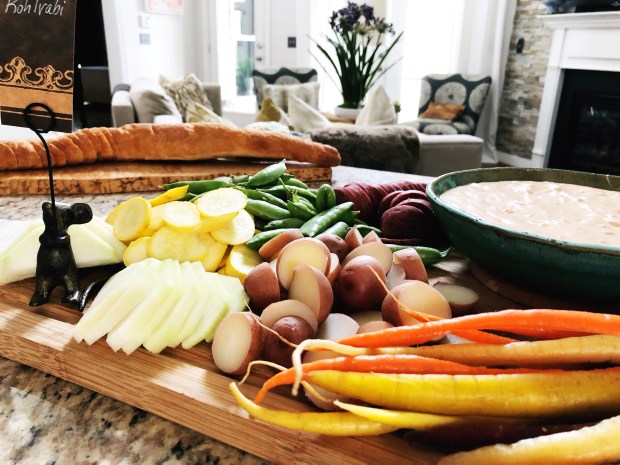 Peach and the Willow Dip with Farmers Market Array